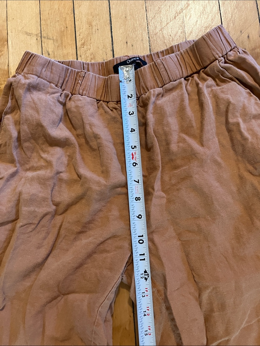Quince European Linen Lightweight Summer Pants in Caramel Tan Brown Size Medium - Picture 7 of 11